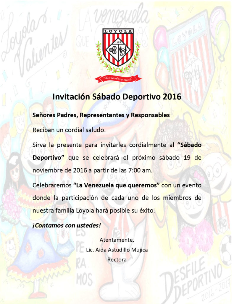 Invitación Sábado Deportivo 2016 - Colegio Loyola Gumilla